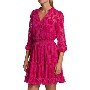 NWT SHOSHANNA Arlene Velvet Dress in Hot Pink Size 4 casual comfort cocktail